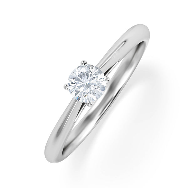 Engagement Ring Certified Elysia Platinum Diamond 0.33CT H/SI